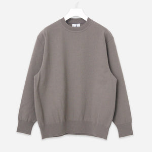 Yonetomi - WAVE COTTON CREW KNIT - GREY -  - Main Front View