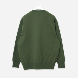Yonetomi - WAVE COTTON CREW KNIT - KHAKI -  - Alternative View 1