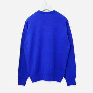 Yonetomi - AMERICAN WOOL KNIT CREW - ROYAL BLUE -  - Alternative View 1