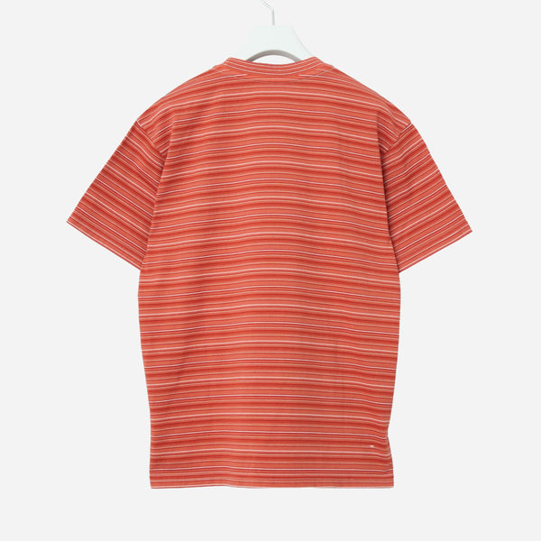 RANDOM BORDER T-SHIRT - TERRACOTTA/WHITE