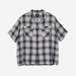 Pendleton - OPEN COLLAR SHIRT - S/S - GRAY/BONE -  - Main Front View