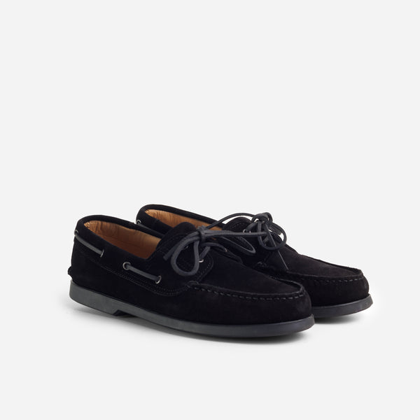 Arrow Moccasin Gloucester Boat Shoe Suede - Black