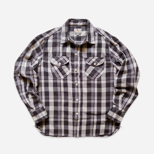 WASHED FLANNEL WORK SHIRT - NIGHT PITCH