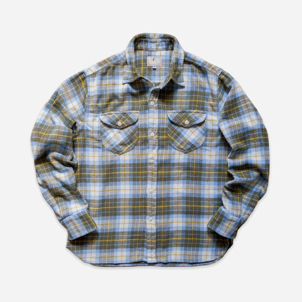 WASHED FLANNEL WORK SHIRT - GOLD REVINE