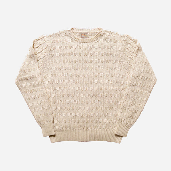 Wythe Highland Wool Cableknit Sweater - Cream