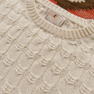 Wythe - Wythe Highland Wool Cableknit Sweater - Cream -  - Alternative View 1