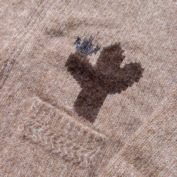 ALPACA HANDMADE COWICHAN CARDIGAN - ARMADILLO