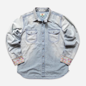 Wythe - EMBROIDERED CHAMBRAY SHIRT - WASHED AND FADED -  - Main Front View