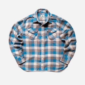 Wythe - Wythe Washed Flannel Workshirt - Glacier Plaid -  - Main Front View