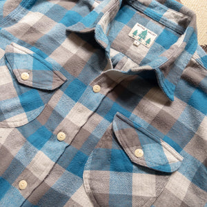 Wythe - Wythe Washed Flannel Workshirt - Glacier Plaid -  - Alternative View 1