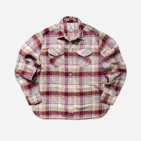 Wythe Washed Flannel Workshirt - Merlot Plaid