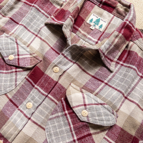 Wythe Washed Flannel Workshirt - Merlot Plaid