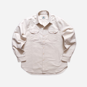 Wythe - Wythe Moleskin Officer's Shirt - Alablaster -  - Main Front View