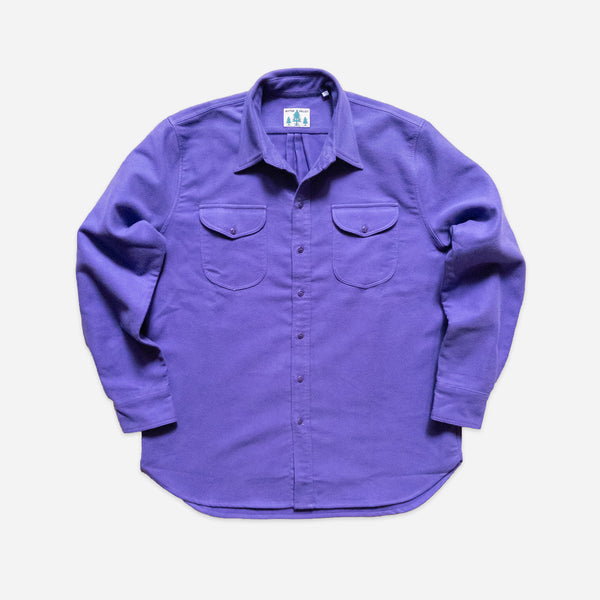 Wythe Moleskin Officer's Shirt - Purple