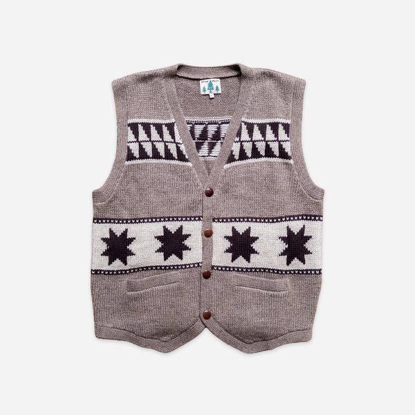 Wythe Highland Wool Valero Vest - Taupe/Cream