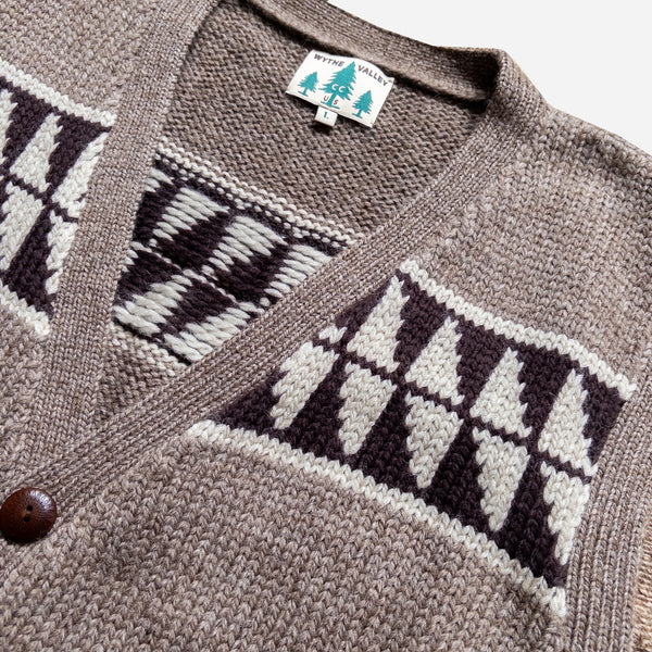 Wythe Highland Wool Valero Vest - Taupe/Cream