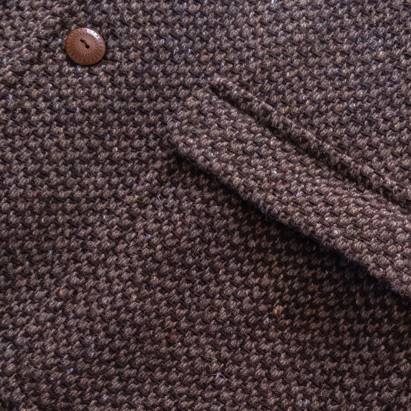 Wythe Raglan Coat - Grey/Brown Barleycorn