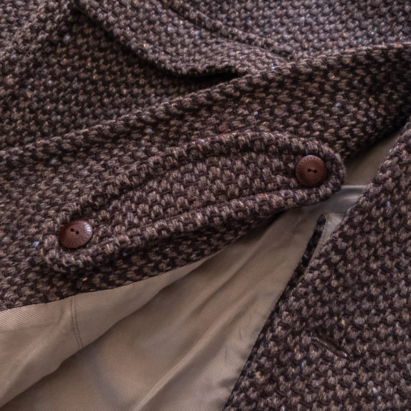 Wythe Raglan Coat - Grey/Brown Barleycorn