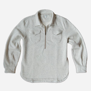 Wythe - HALF ZIP SWEATSHIRT - HEATHER GREY -  - Main Front View