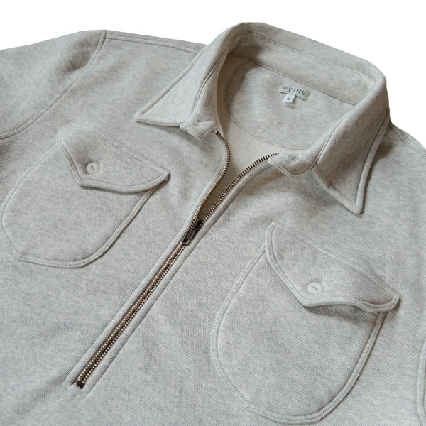 HALF ZIP SWEATSHIRT - HEATHER GREY