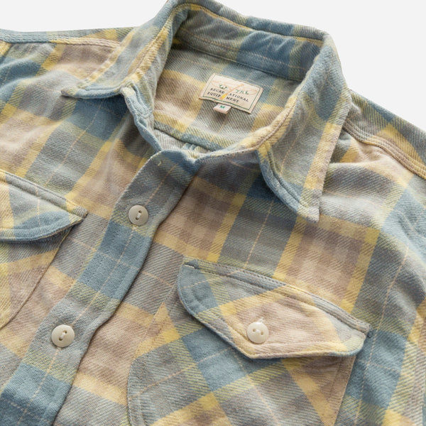 WASHED FLANNEL WORKSHIRT - SAND DUNES