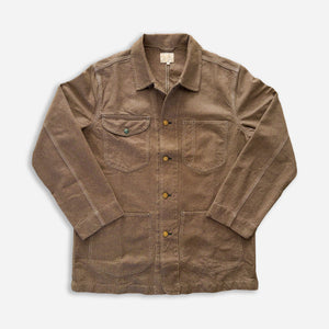 Wythe - HEAVY PINPOINT CANVAS BARN JACKET - BROWN -  - Main Front View