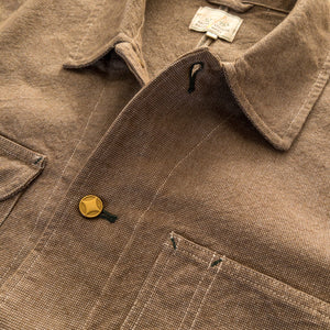 Wythe - HEAVY PINPOINT CANVAS BARN JACKET - BROWN -  - Alternative View 1