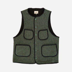 Wythe - BEACHCLOTH WOOL VEST - EVERGREEN -  - Main Front View