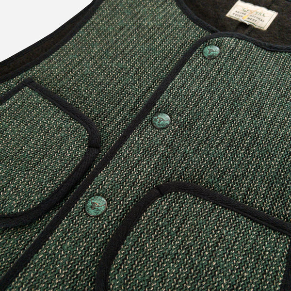 BEACHCLOTH WOOL VEST - EVERGREEN