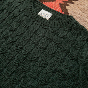 Wythe - Wythe Highland Wool Cableknit Sweater - Evergreen -  - Alternative View 1