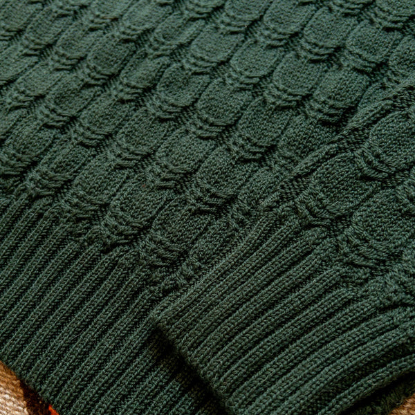 Wythe Highland Wool Cableknit Sweater - Evergreen