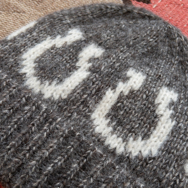 Wythe Alpaca Cotton Horseshoe Beanie - Charcoal