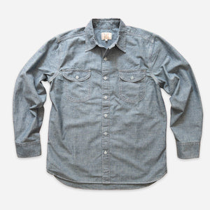 Wythe - CHAMBRAY WORK SHIRT - RINSED INDIGO -  - Main Front View