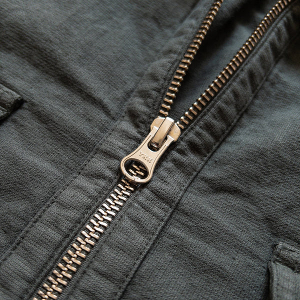 AERTEX HALF ZIP SHIRT - FADED BLACK