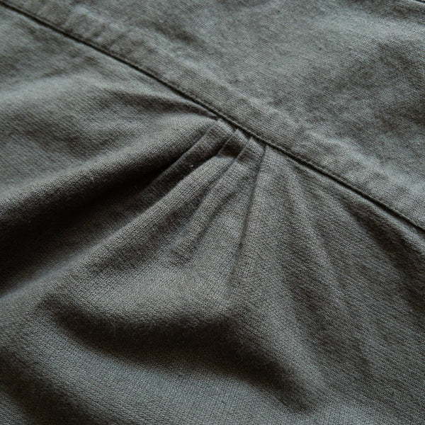 AERTEX HALF ZIP SHIRT - FADED BLACK