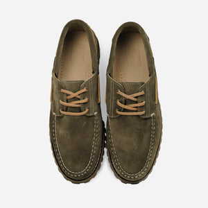 Arrow Moccasin Company - MARBLEHEAD LUG BOAT SHOE - OLIVE SUEDE -  - Alternative View 1