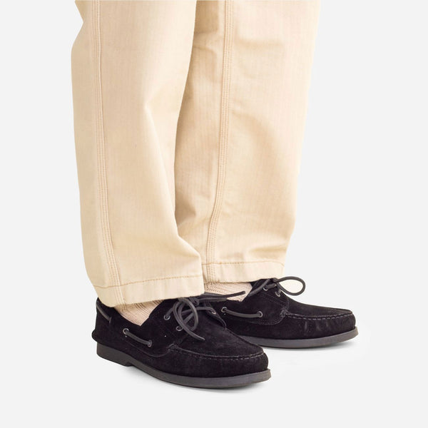 Arrow Moccasin Gloucester Boat Shoe Suede - Black