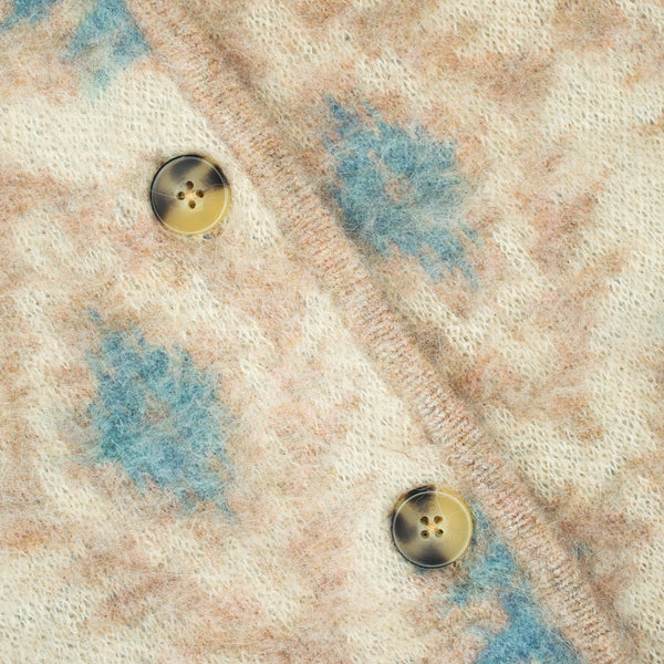 SHAGGY CARDIGAN - BEIGE/BLUE BABY
