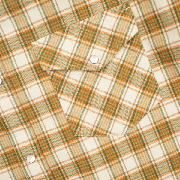 WESTERN CHECKED SHIRT - KHAKI/IVORY