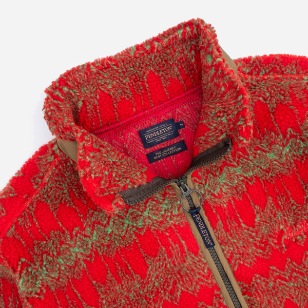 JACQUARD SHERPA FLEECE JACKET - SKYWALKERS RED