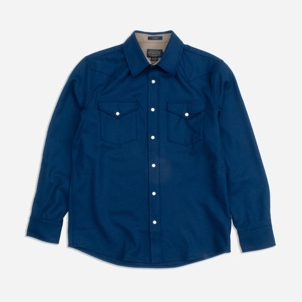 CANYON WOOL WESTERN SHIRT - BLUE