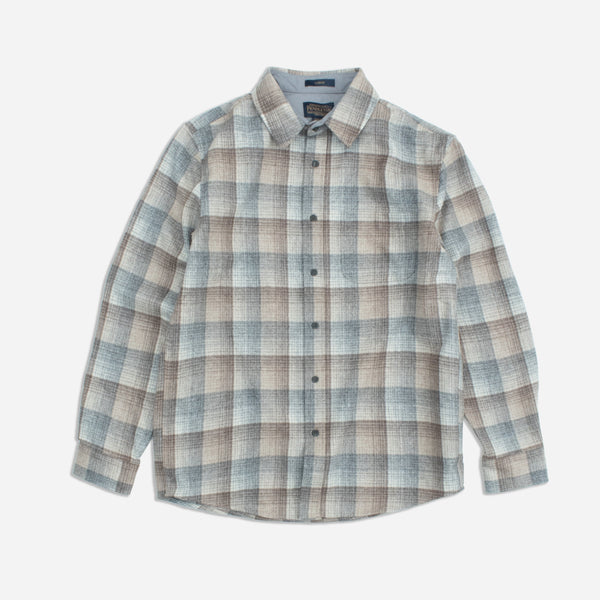LODGE WOOL SHIRT - TAN/GREY OMBRE