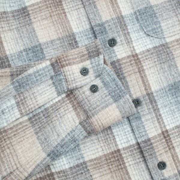 LODGE WOOL SHIRT - TAN/GREY OMBRE