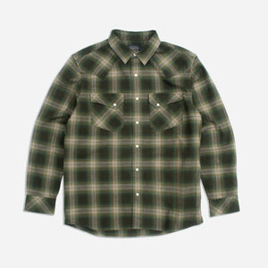 Pendleton - WYATT WESTERN SHIRT - OLIVE MULTI PLAID -  - Main Front View