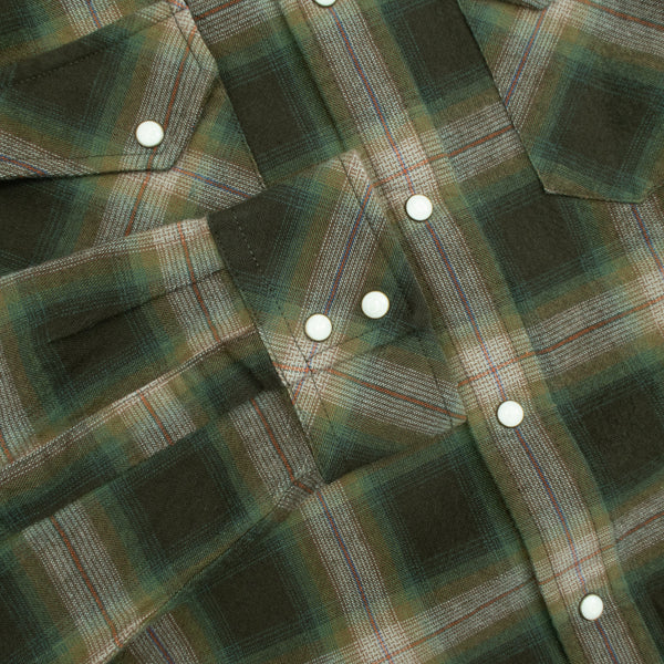WYATT WESTERN SHIRT - OLIVE MULTI PLAID