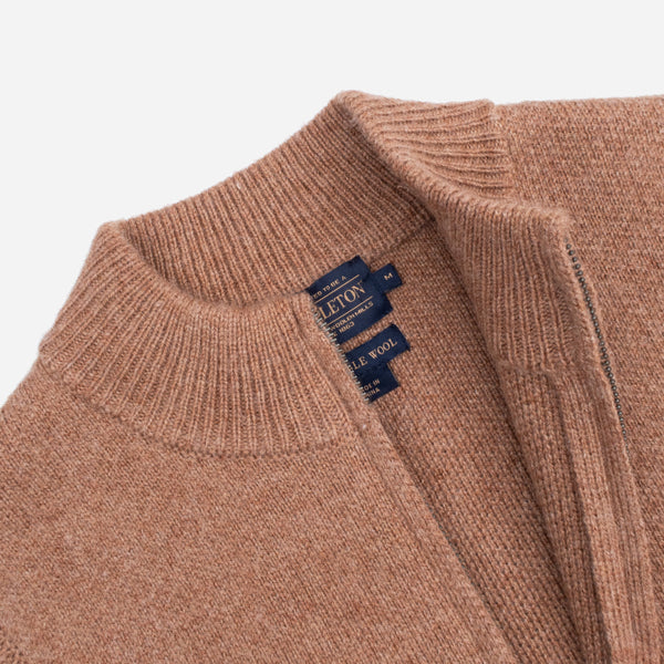 WOOL SWEATER VEST - TAN MIX
