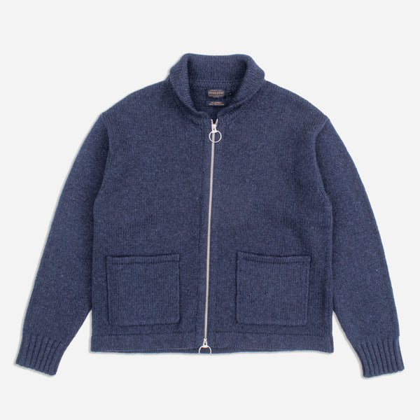 CHUNKY LAMBSWOOL ZIP CARDGIAN - NAVY