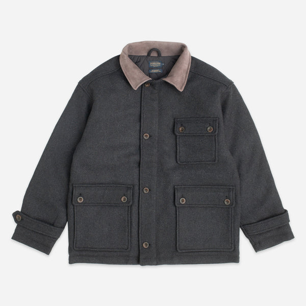 WINTER WOOL HUNTING JACKET - CHARCOAL
