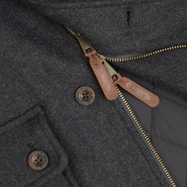 WINTER WOOL HUNTING JACKET - CHARCOAL