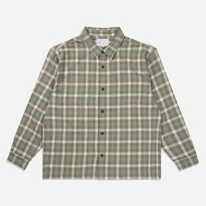 Adsum - CLASSIC PLAID WORK SHIRT - GREEN CHECK -  - Main Front View